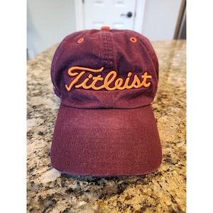 Virginia Tech Hokies Titleist Hat Cap‎ Men Strap Back Burgundy Orange NCAA Golf